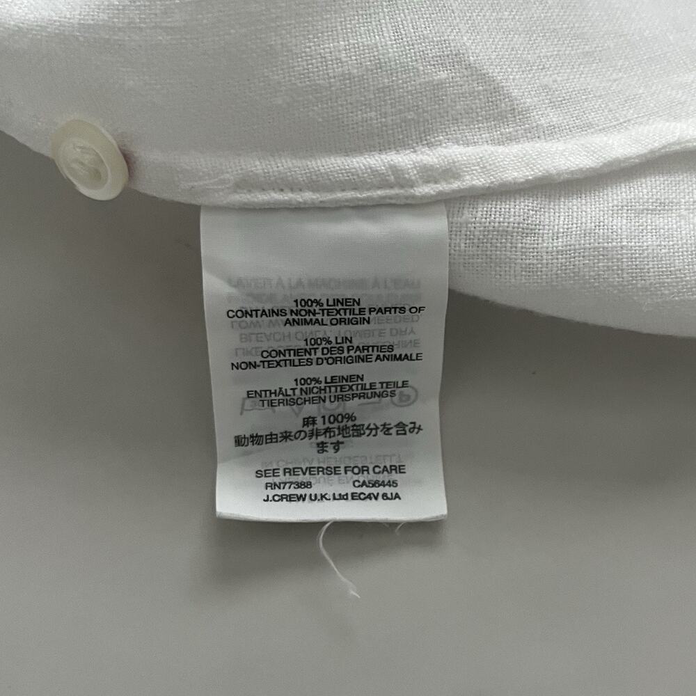J. Crew Baird McNutt Irish linen perfect shirt white Sz 4 heritage coastal chic - Picture 6 of 10